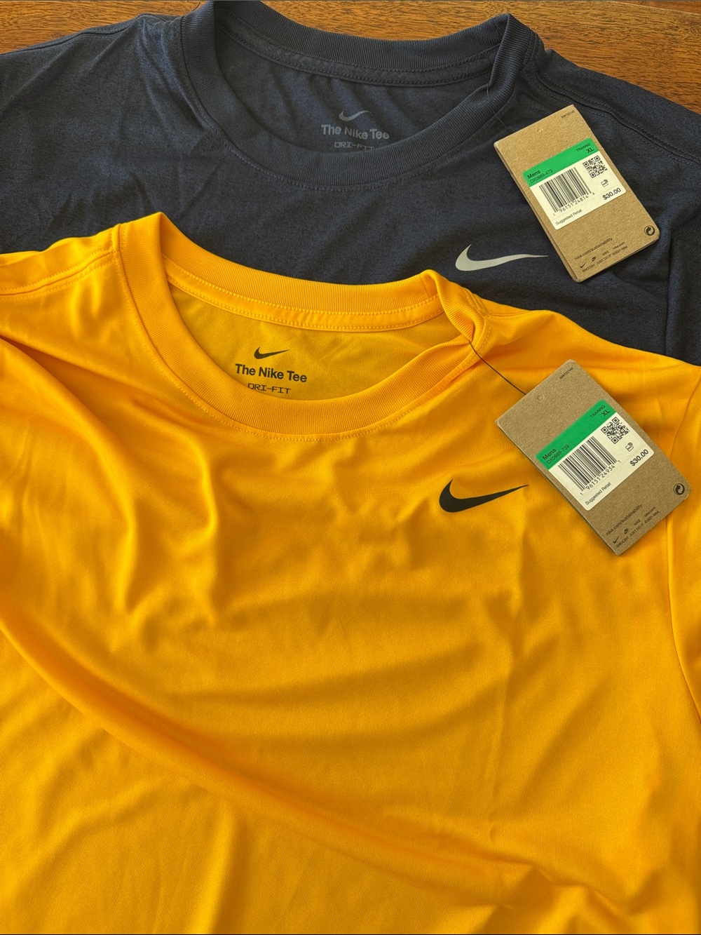 Nike Men’s Dri-FIT Short-Sleeve Tees (2) in Yellow & Dark Blue - Father’s Day!